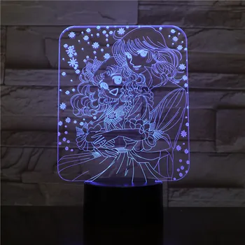 Güzel 3D LED Gece Lambası Kız Odası Bar Dekor Güzel Desen noel hediyesi Kızlar için Çocuk USB Masa Uyku Lambası Dropship 2411