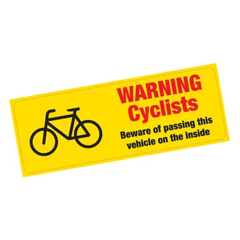 Uyarı Bisikletçiler Dikkat Geçen İç vinil yapışkan HGV Kamyon Van 21x7. 5cm