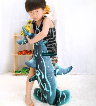Dorimytrader 100 cm X 53 cm Emulational Çekiç Köpekbalığı doldurulmuş oyuncak Dev Yumuşak Peluş Deniz Hayvan Köpekbalığı Bebek Ücretsiz Kargo DY61261
