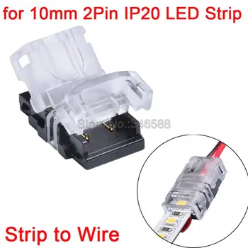 5 adet 10mm 2Pin tek renkli LED bant konektörü Şerit Tel Bağlayıcı 5050 5630 SMD IP20 olmayan su geçirmez LED şerit ışık