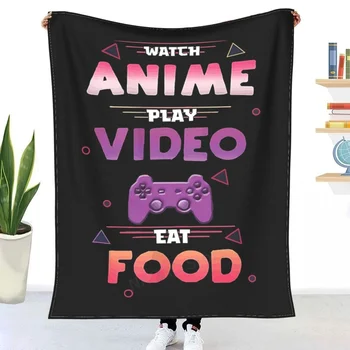 Anime Video Oyunları ve Gıda Oyun, Anime Gömlek Erkekler ve Kadınlar İçin Atmak Battaniye Çarşaf yatak battaniyesi / kanepe dekoratif