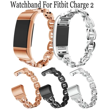 Lüks Paslanmaz çelik Hızlı Bırakma watchband Değiştirme yeni bilezik Fitbit Şarj 2 için akıllı saat Taklidi bilek kayışı