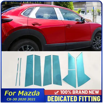 Otomobil Parçaları Pencere Merkezi Sütunlar B + C Pillar Sonrası Kapak Düzeltir Şerit dış dekorasyon Mazda CX30 CX-30 2020 2021