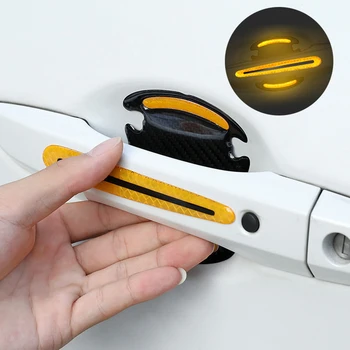 Yansıtıcı Araba Çıkartmaları Kapı Kolu kase kapağı Sticker Reflektör Kia Rio İçin K2 K3 K5 Ceed Sportage Sorento Soul Optima