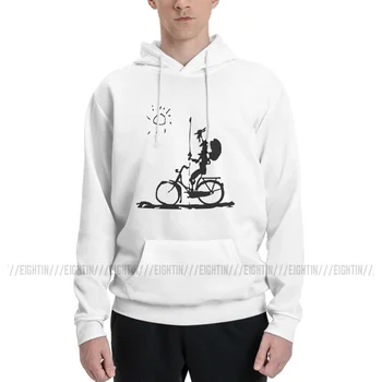 Picasso Don Kişot Sürme Bisiklet erkek kapüşonlu Sweatshirt Arıtılmış Pamuk Vintage Hoodies Çift İnce Kazak Normal Hoodie Gömlek