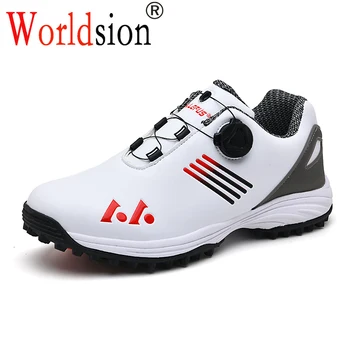 Lüks golf ayakkabıları Erkekler Su Geçirmez Golf Sneakers Erkekler için Açık Lüks yürüyüş ayakkabısı Golfçüler spor ayakkabılar Atletik Footwears