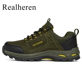 Bahar Sonbahar Erkekler Trekking yürüyüş ayakkabıları Açık Ayakkabı Dağ Tırmanma Sneakers Takip Süet Deri Buty Trekingowe Męskie