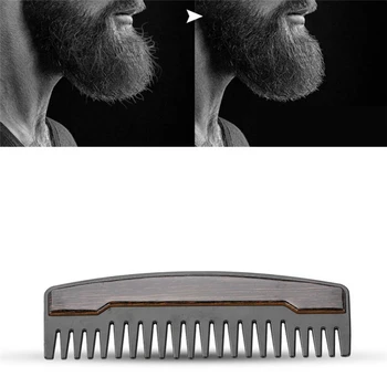 Erkek Sakal Fırçası ve Tarak Domuzu Kıllar Bıyık Tıraş Fırçası Paslanmaz Çelik sakal tarağı Sakal Fırçası