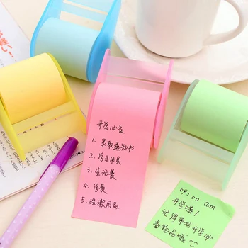 1 Rulo Mini Renkli Kendinden Yapışkanlı Yapışkan Notlar Kağıt Memo Pedleri Bant Dağıtıcı ile Çocuklar için Yetişkin Öğrenciler Ev Ofis Okul Kaynağı