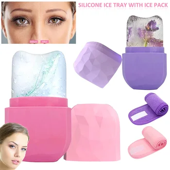 Buz Rulo Cilt Güzellik Buz Yüz RollerSkin Bakımı Yüz Buz Kalıp Kullanımlık Aydınlatmak Yağlayın Hairband ile İnce Çizgileri Kaldırmak