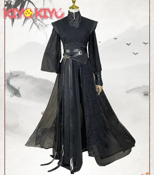 KİYO-KİYO Çin TV Serisi tian guan ci fu Cos Altıgen Hanfu Mingyi Siyah Hanfu Cosplay Kostüm Cadılar Bayramı Kostümleri