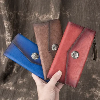 2020 Yeni Gelenler Hakiki deri cüzdan kadınlar bayanlar için moda uzun çanta debriyaj klip cüzdan vintage tasarımcı cüzdan