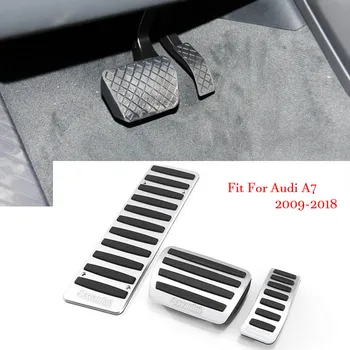 Alaşımlı Gaz Fren Footrest Pedalı Plaka koruyucu örtü Audi İçin Fit A7 2009-2018 AT