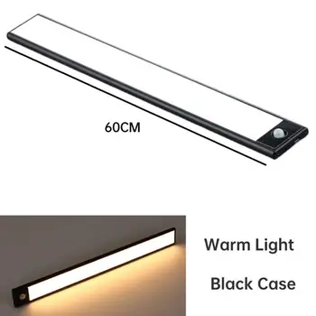 Dolap Işık Altında LED Gece Işık Mutfak 20/40/50cm Şarj edilebilir PİR Hareket Sensörü Dolap Gardırop Lamba Alüminyum Gece Işık