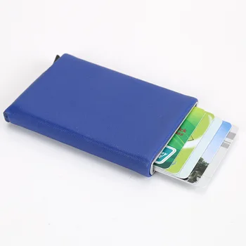 YUECIMIE Otomatik Alüminyum RFID Kart Cüzdan deri kılıf Banka kredi kartı kılıfı Tutucu Ince Pop up Kart Sahibi Unisex Adam