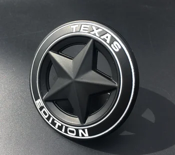 3D Siyah Metal ve Beyaz Texas Edition Yıldız Bayrağı Oto Gövde Amblemler Rozet çıkartma Araba Aksesuarları