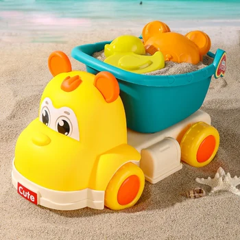 12 adet Yaz Açık Hava Oyunları Plaj Aksesuarları çocuk Oyuncağı Su Plaj Bebek Oyuncak Hediyeler Dört Tekerlekli Arabası Kum Saati Oyuncaklar çocuklar için