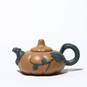 Duannı Iki renkli Kabak Demlik Zisha Demlik Yixing El Yapımı Pot Kung-fu Teaware Mor Kil Drinkware Puer Yeşil Siyah