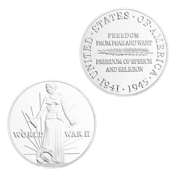 Amerika birleşik devletleri Dünya Savaşı II (1941-1945) Hatıra sikke Gümüş Kaplama Sikke özgürlük heykeli Desen hatıra parası