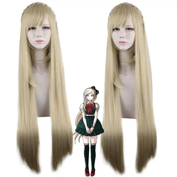 Sonia Nevermind Kadınlar Uzun Peruk Krem Rengi Peruk Anime Danganronpa kostümlü oyun Saç Sentetik Cosplay Peruk 100cm