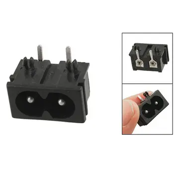 Erkek Fiş IEC320 C8 AC Güç soketli konnektör 2.5 A 250V Siyah