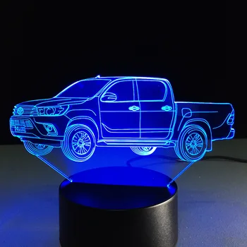Yeni Gelen 3D kamyon lambası Çok renkli Değişim Gece Lambası Akrilik Lampada Tatil Hediye