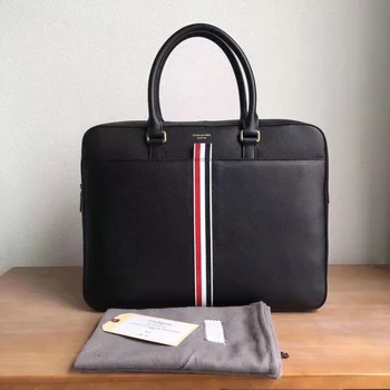 TB 2023 Thom Moda Marka Evrak Çantası Hakiki Deri Çanta postacı çantası İnek Deri Siyah Rahat Çizgili Erkek İş El Çantaları