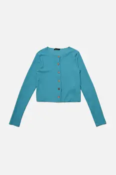 Trendyol Düğmeli Crop Örme Bluz TWOAW22BZ0410