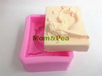 Mom & Bezelye 0354 Ücretsiz Kargo Mermaid Şekilli Silikon Sabun Kalıp Kek Dekorasyon Fondan Kek 3D Kalıp Gıda Sınıfı Silikon Kalıp