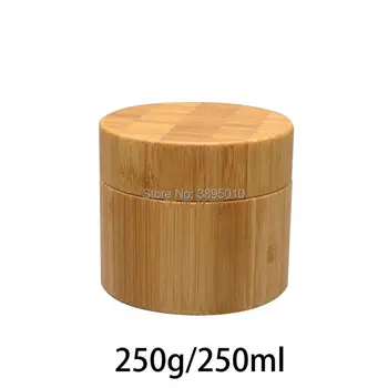 250g bambu konteyner Plastik ahşap Krem Kavanoz, krem kavanoz kozmetik ambalaj Boş bambu plastik Kozmetik kavanoz kapaklı F984