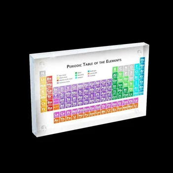Renkli Kristal Kimyasal Element Ekran Akrilik Periyodik Tablo Gerçek Elemanları Çocuklar Öğretim Okul Öğrenme Dekorasyon