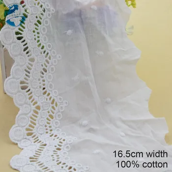 10 metre 16.5 cm genişliğinde %100 % Pamuk işlemeli dantel dikiş şerit gipür trim düğün dantel DIY Konfeksiyon Aksesuarları afrika dantel#3922
