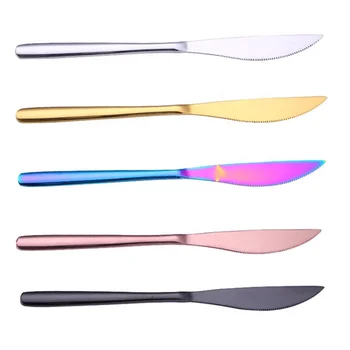 5 adet / takım Kore Çatal sofra bıçağı 18/10 Paslanmaz Çelik biftek bıçağı Seti Sofra mutfak gereçleri