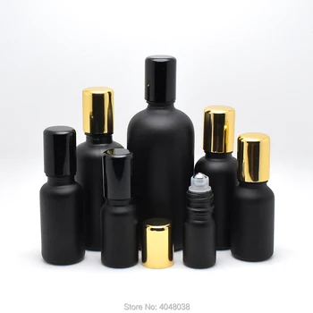 5 ml-50 ml Siyah Cam Parfüm rolon Şişe Çelik topu Boncuk Parfüm Topu Şişeler Taşınabilir Örnek Boş Doldurulabilir Şişe 20 adet / grup
