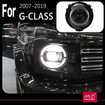 AKD Araba Modeli Kafa Lambası Benz için W463 G500 Farlar G350 G55 G63 LED Far Melek Göz DRL Hıd Bi Xenon Oto Aksesuarları