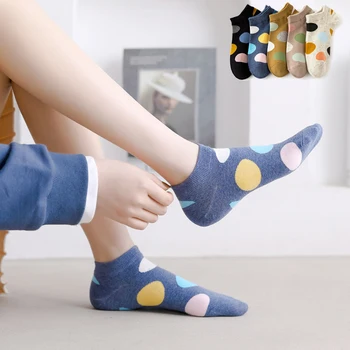 Polka Dot kadın Moda Çorap Retro Kolej Tarzı Rahat Japon Yumuşak Pamuklu Çorap kawaii kadın çorap