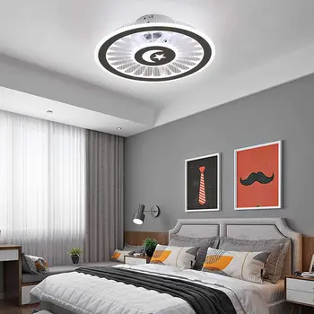 OUKANING 18 İnç ışıklı tavan fanı 3 Renk Karartma Lambası Oturma Odası İçin Uzaktan Kumanda ile Modern LED Soğutma Ventilador Ven