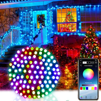 Bluetooth App / denetleyici USB noel ağaç ışıkları dize DIY parti peri garland ışıkları tatil ev odası veranda dekorasyon