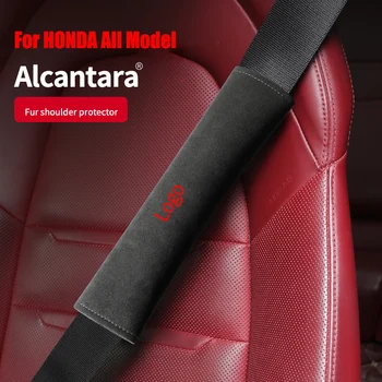 Honda City Caz için Mugen HRV Acura Haoying Fit CRV Accord EX EXL İç Süet Evrensel Oto Emniyet Kemerleri Omuz Logo İle