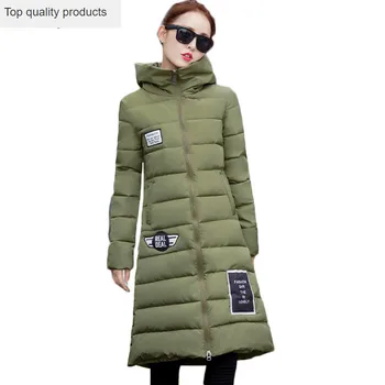 kadınlar için Parkas Kış Yeni Pamuk Uzun Ceket Ceket Moda Artı Boyutu Kalın Kapşonlu Yastıklı Ceketler Coat LH244