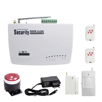 Sıcak satış Güvenlik Ev GSM Alarm sistemi kendini savunma anti hırsızlık kablosuz kapı kontak sensörü PIR hareket dedektörü Duman alarmı