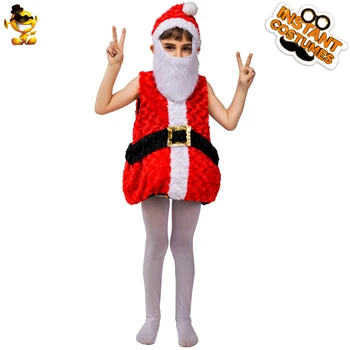 Unisex Çocuklar Noel Baba Elbise Kostüm Cosplay Noel Kostüm Çocuklar için süslü elbise Erkek Kız Noel Giyim