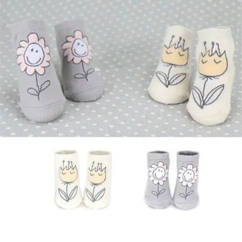 0-4 Yıl Sevimli bebek çorap Moda Kawaii Çocuk Yeni Doğan Çorap Baskı Güneş Çiçek Çocuk çorap Bebek Kız Pamuk Çorap