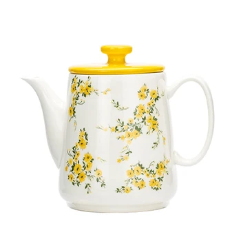 1 ADET Sır Renk seramik demlik İskandinav tarzı soğuk su ısıtıcısı 1L çiçek demlik çay Demleme Kupa moda çay seti ev için