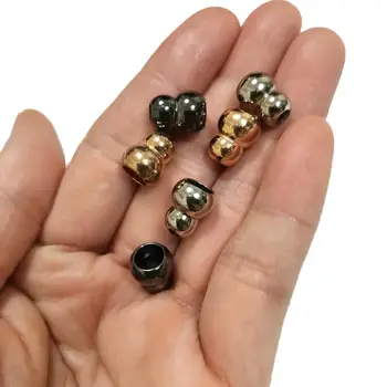 3mm İçin 100pcs/Çok Yuvarlak Kabak Metal Çinko Alaşım Bell Tıpalar Kablosu Biter Kilit Nickle Siyah Altın DIY Bungee Kablosu Ücretsiz Kargo