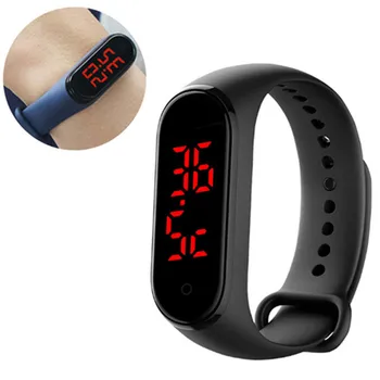 Erkekler Kadınlar dijital saat LED Spor İzle Silikon Elektronik Kol Saati reloj hombre dijital montre Vücut Sıcaklığı Akıllı Bant