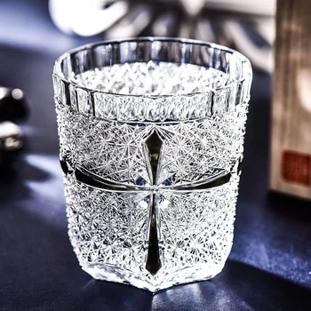 Kiriko viski bardağı El Üflemeli El Kesim Kurşunsuz Kristal Züccaciye Bardak Viski Votka