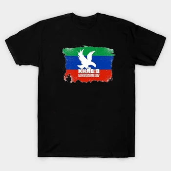 Serin Tasarım Khabib Nurmagomedov Dağıstan Kartal Bayrağı baskılı tişört. Yaz Pamuk Kısa Kollu O-Boyun Erkek T Shirt Yeni S-3XL