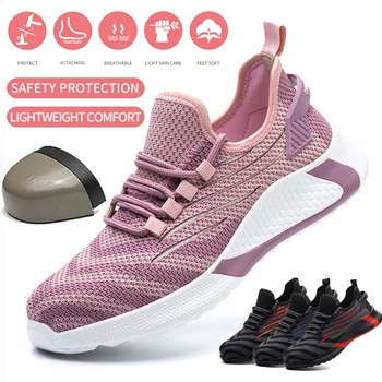 Yeni Güvenlik ayakkabıları Kadın Çelik Burunlu Ayakkabı erkek İş Sneakers güvenlik ayakkabıları Erkekler Hafif iş çizmeleri Yıkılmaz iş ayakkabısı