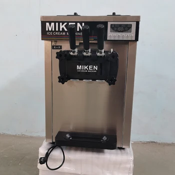 Yumuşak dondurma yapma makinesi Ticari Tezgah 2 + 1 Tatlar Tatlı Konileri Dondurma Ekipmanları otomat